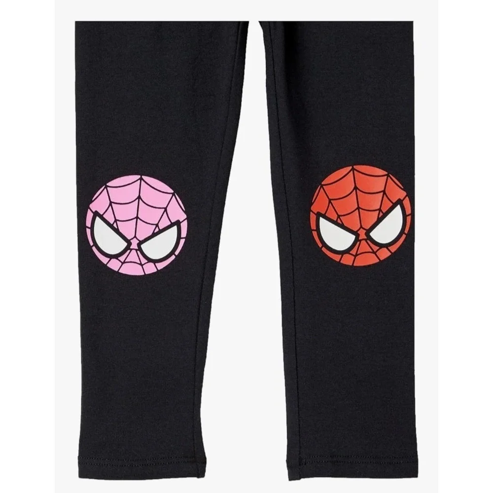 Marvel Spiderman 4 Piece Set Girls Size Medium Leggings L/S Top Dress NWOT